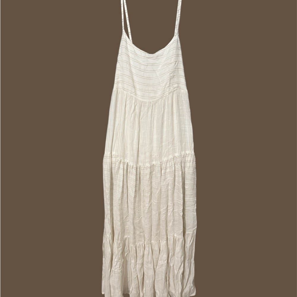 L*Space Cream Maxi Sundress Spaghetti Strap Casual